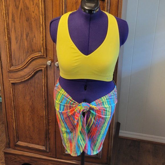 ❣️HP❣️Nanette Lepore Swim stripe coverup tie wrap sarong skirt sz: M - Picture 8 of 8